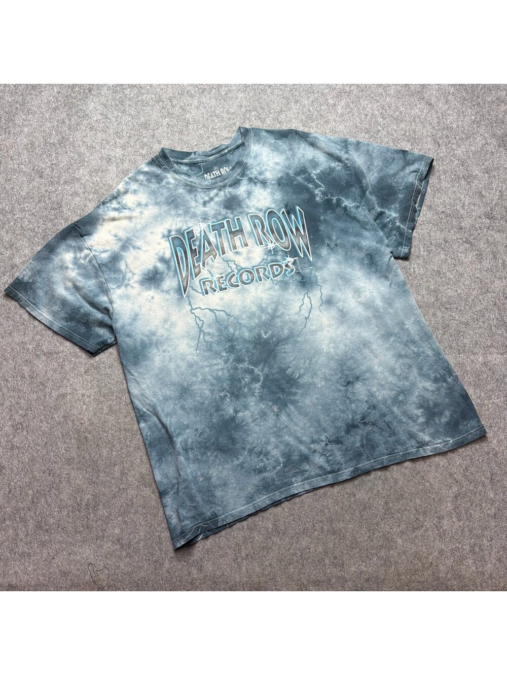 Death Row Records Shirt Mens XL Blue Tie Dye Graphic Hip Hop Streetwear Y2K Tee